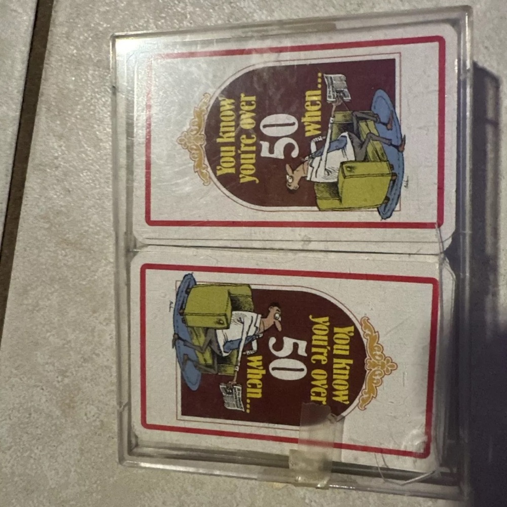 Birthday Gag Gift Playing Cards “You Know Youre Over 50 When....” 2 Decks In Box